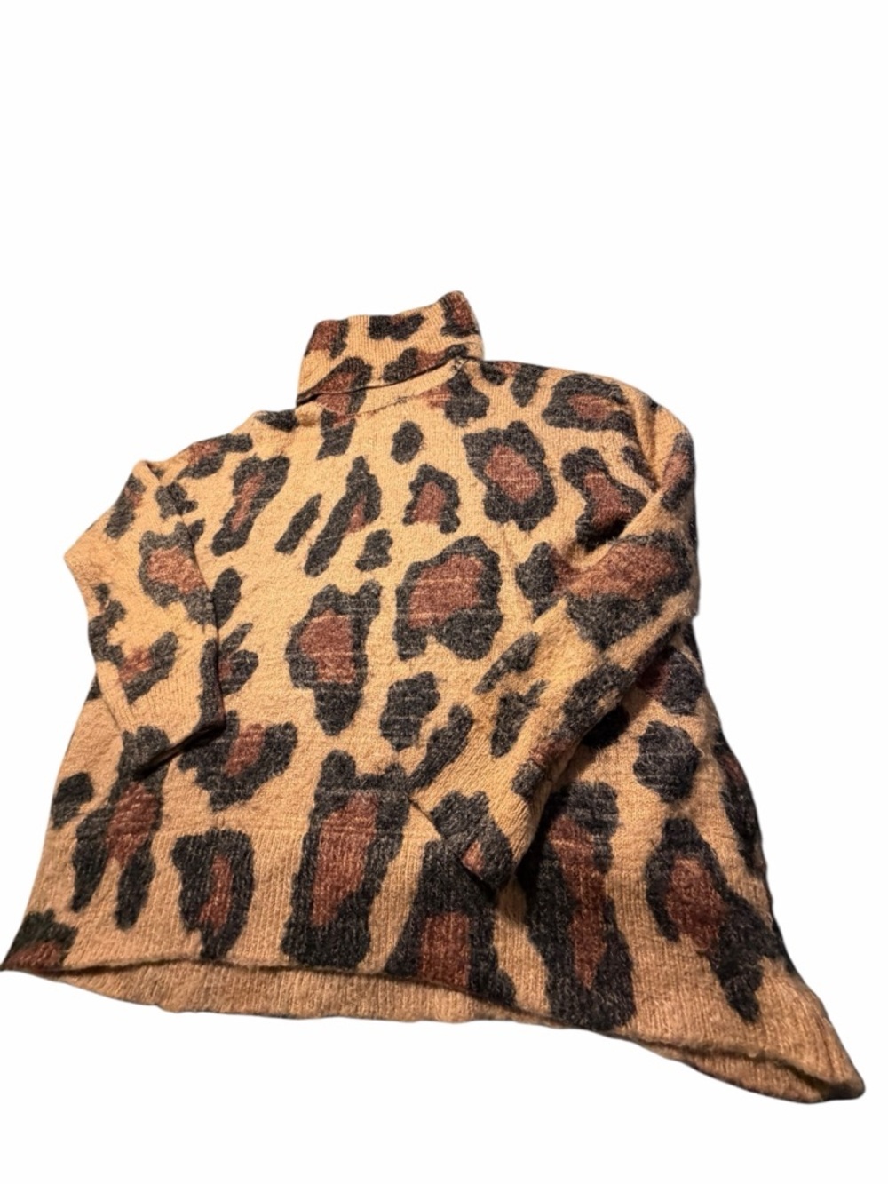 Show Me your Mumu Turtleneck Leopard Print Sweater Sz Small - Picture 9 of 14